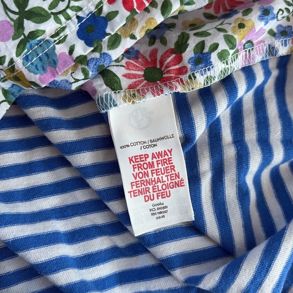 Mini Boden Multicolor Floral and Striped Kids Tee - size 9-10 girls - cotton - Picture 3 of 5